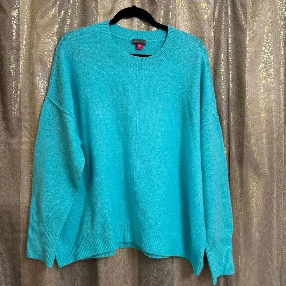 Vince Camuto Aqua Blue Cozy Soft Oversized Sweater Large
